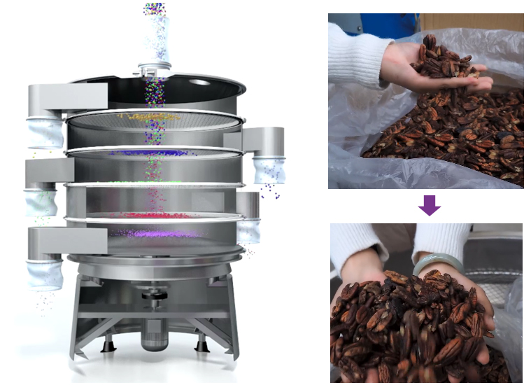 Introduction of almonds sieve