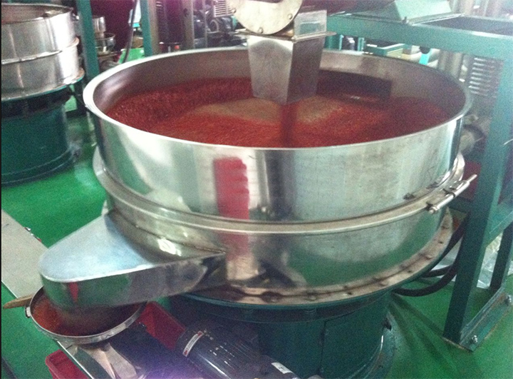 Chili powder vibration sieve screening device process